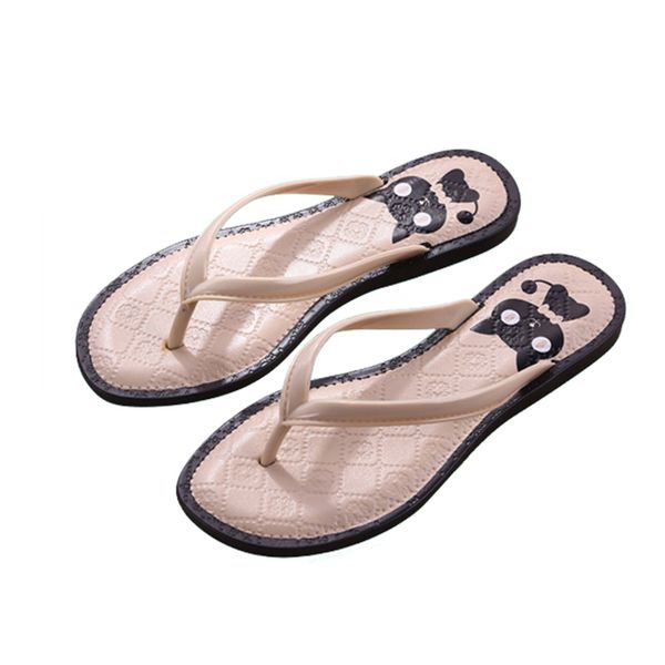 

dropshipping new 2019 fashion cat slippers women flip flops non-slip ladies brand slippers women flat shoes girls, Black