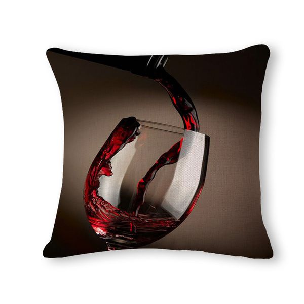 

originality red wine pattern cotton flax pillow back cushion cushion can customized
