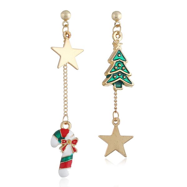 

luxury christmas irregular star tree christmas socks drop earrings for womenparty jewelry, Silver