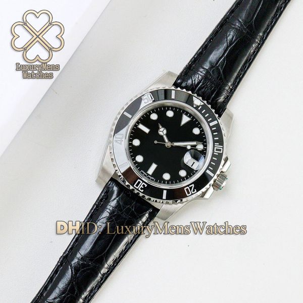 

высокое качество 116610lv swiss eta 2836 механизм с автоподзаводом 904l сталь черный ремешок из крокодиловой кожи сапфир календарь роскошные, Slivery;brown