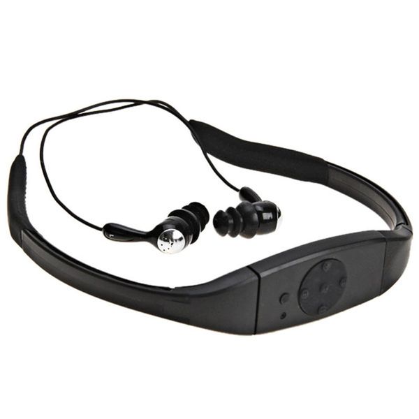 

8gb waterproof mp3 ipx8 music player underwater sports neckband swimming diving with fm radio earphone stereo audio headphone