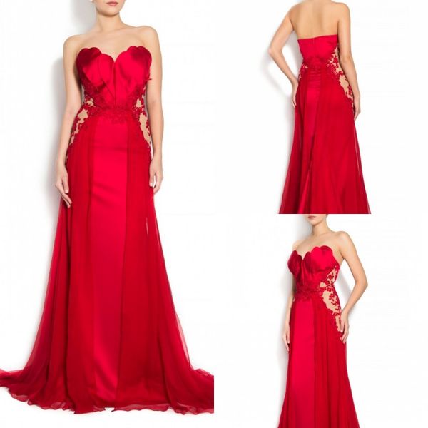 

red mermaid prom dresses satin lace 2019 women formal evening dresses applique pageant gowns abendkleider formal cocktail party dresses, Black;red