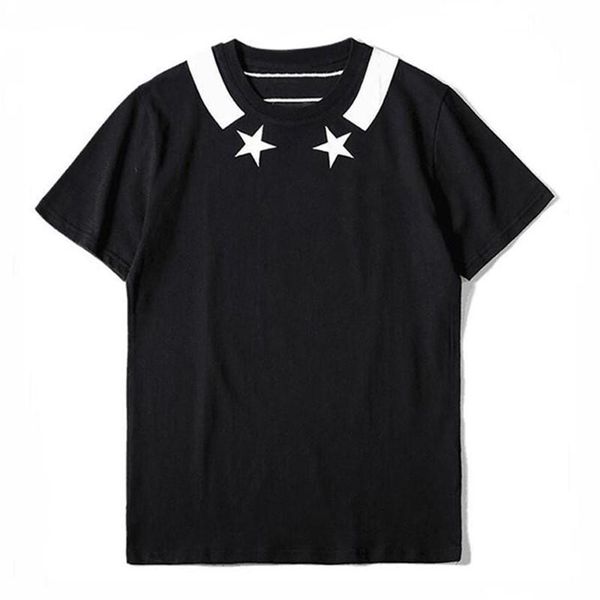 

luxury summer t shirt double star tee casual letter print short sleeve black men designer t shirt tees size s-xxl, White;black
