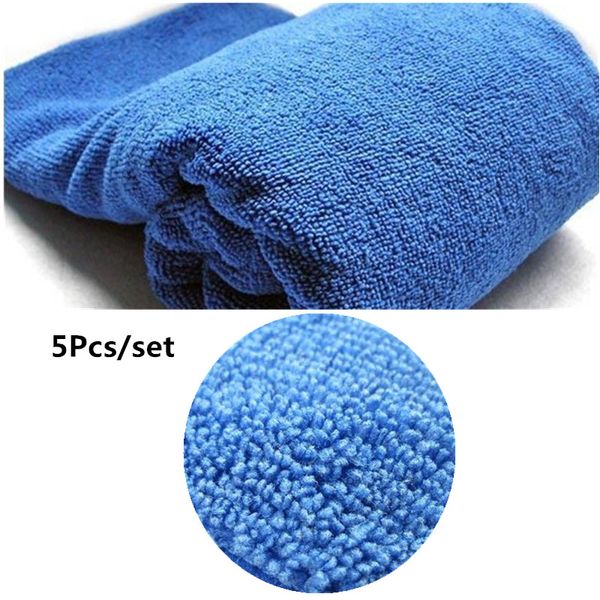 

5pcs car wash towel auto drying waxing cloth car polishing washing towels glass window cleaner auto paint care accessories