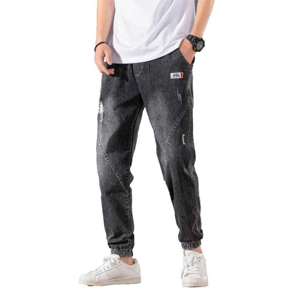 

fashion skinny side stripe denim jean hip hop ripped pants for men, Blue