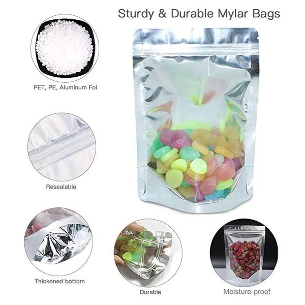 

resealable cookies bags stand up mylar bags reusable food storage aluminum foil pouch bags for coffee beans snack dried flowers tea d0903