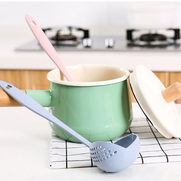 

wheat straw spoon colander combo dual purpose spoon kitchen accessories