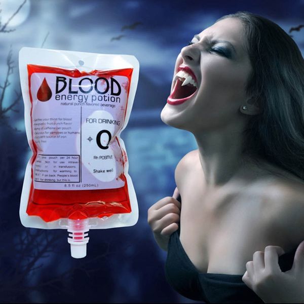 

10 pcs empty blood vampire spout bag halloween party supplies juice pouches drinking spout pouch club bar cocktail usage bags