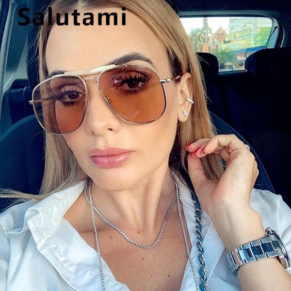 

double bridge aviation sunglasses for women oversize alloy luxury brand sun glasses men black champanage eyewear pilot shades y200619, White;black
