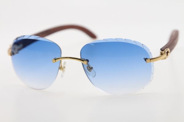 

wholesale new wood rimless sunglasses new 8200764 rimless glasses women men sun glasses outdoors driving glasses, White;black