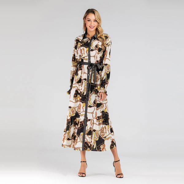 

2019 new arrival muslim women floral maxi dress xl-5xl plus size women lapel neck summer dress, Red