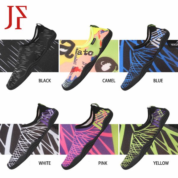 

jf 2019 men's casual shoes beach summer outdoor wading shoes surf quick dry water sports skin socks striped water, Black