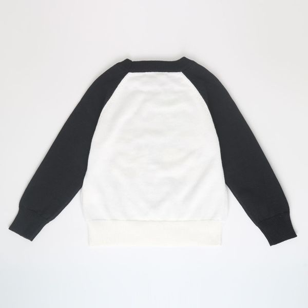 

childrenswear spring and autumn pure cotton pullover knitting shirt panda raglan long sleeve black and white men and women child