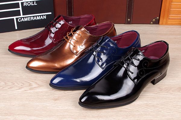 

spring autumn men oxfords shoes pointed toe fashion business red bottom casual shoes smooth leather brogue male flats, Black