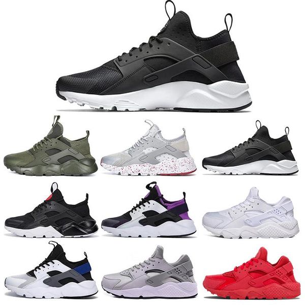 

2019 new air huarache 1.0 4.0 men running shoes stripe red balck white rose gold women trainer fashion casual sneakers