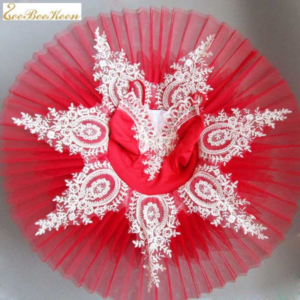 

балетная пачка костюм для взрослых камзол пышное сетчатое платье балерина лебединое озеро танцевальная одежда ребенок профессиональный балет, Black;red