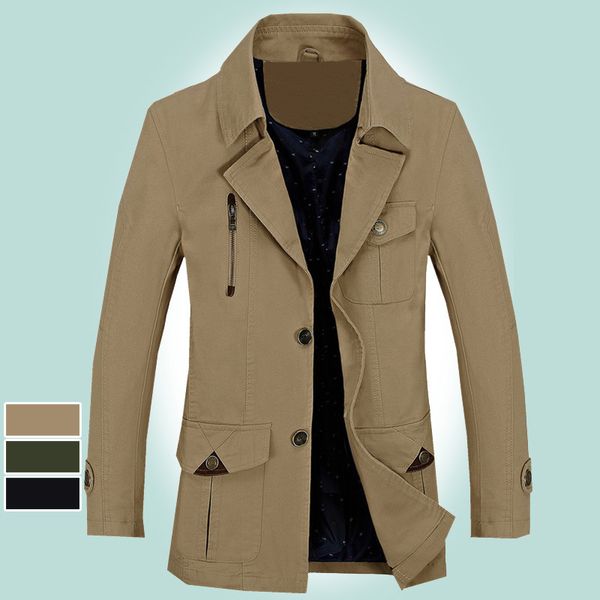 

men women windproof waterproof jacket bicycle sports rain coat men's casual long trench coat cross-border supply men's cotton ja, Tan;black
