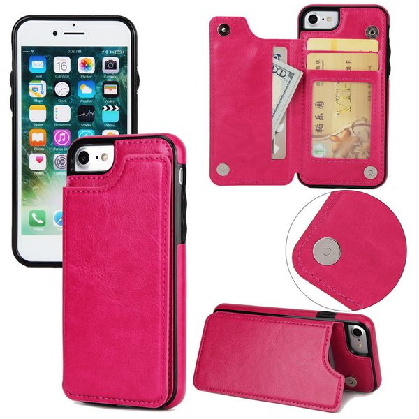 

for iphone x xr crazy horse skin leather car card stand case slim business phone bag cover for iphone xs max samsung galaxy s10 huawei