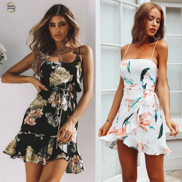 

women summer boho dress evening sleeveless party beach dresses floral sundress elegant short dress vestidos summer style designer clothes, Black;gray