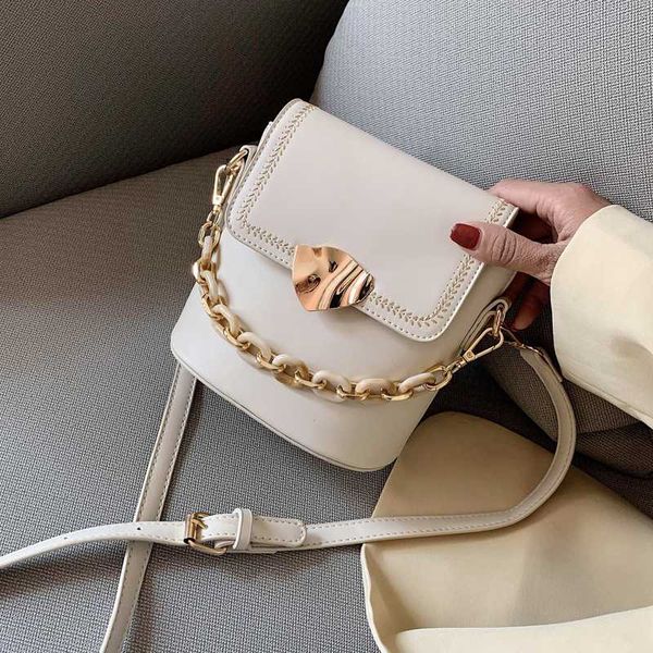 

embroidery thread solid color simple bucket bag pu leather crossbody bags for women 2020 summer travel mini shoulder handbags