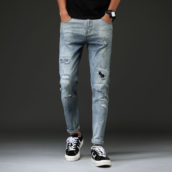 

spring/summer light-colored breaker jeans, Blue