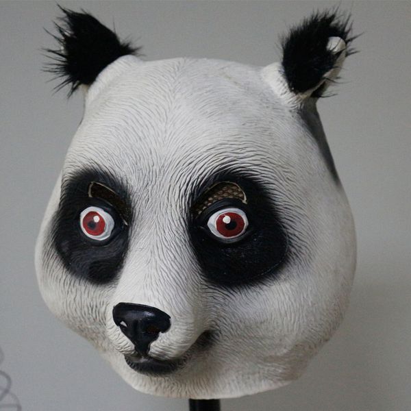 

2019 новый creepy panda rubber животных маска латекс партия panda животных латексная маска дети партии halloween masquerade маска смешно