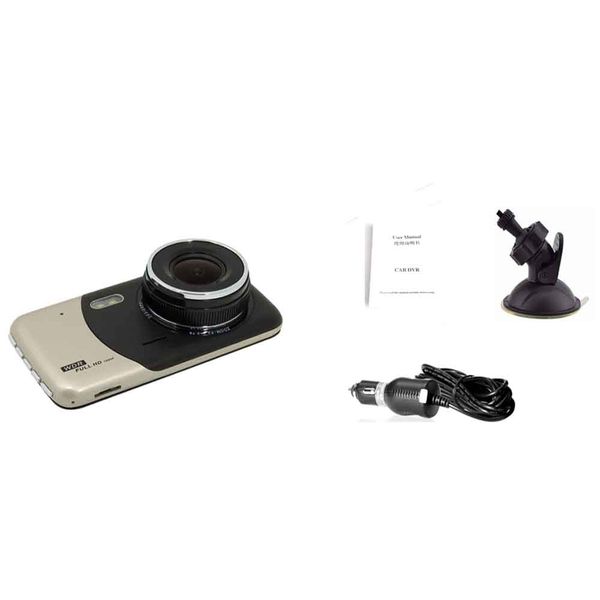 

portable 4" 1080p hd car dvr dual lens with rear view camera night vision cam car dash camera front and rear video recorder
