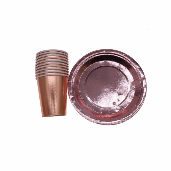 

20pcs/set of bronzing style paper cup grade disposable tableware wedding baby shower children birthday party supplies