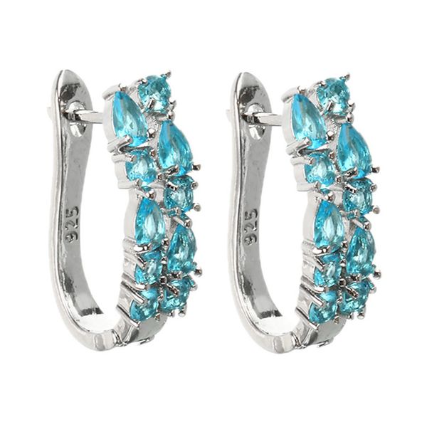 

luxury 925 sterling sliver stud earrings flash colorful zircon ear studs u shape earrings for women jewelry 3 colors, Golden;silver
