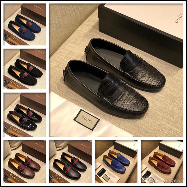 

21sf summer men shoes casual luxury brands breathable mens penny loafers italian 2020 suede leather slip on boat shoes men yeye5, Black