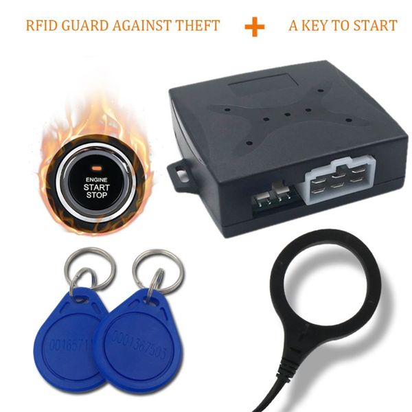 

12v keyless entry car engine push start button rfid lock ignition starter alarm