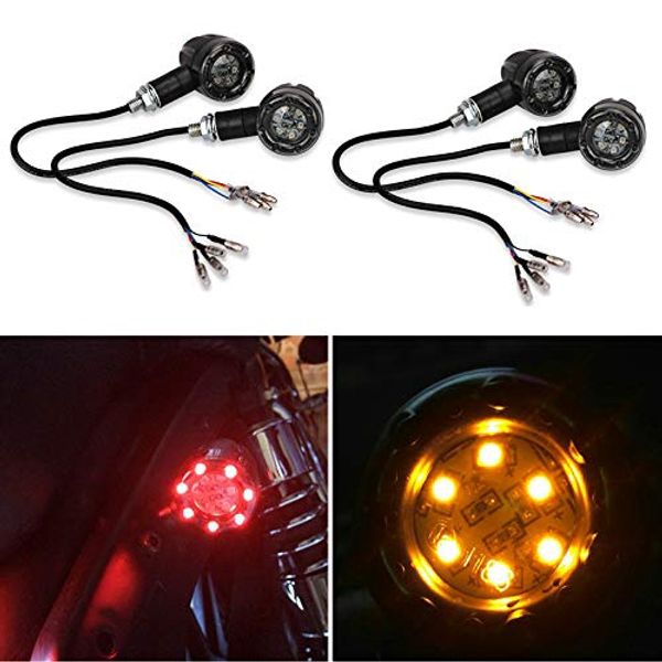 

4pcs universal motorcycle amber red led turn signal lights brake running lights indicator light lamp for honda motorcycle accessories