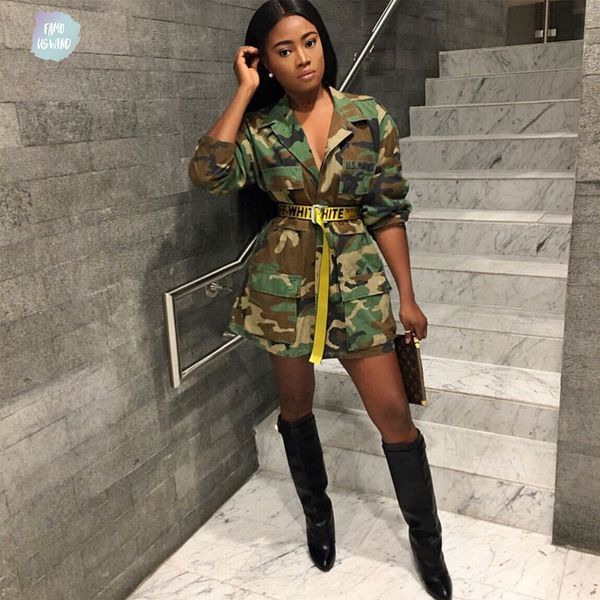 

jacket camouflage coat regular women fashion long sleeve new autumn winter casual button long camo outwear drop shipping outerwear, Black;brown