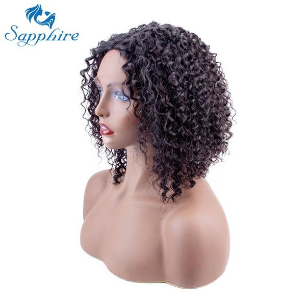 

kinky curly lace front human hair wigs with baby hair brazilian remy curly bob wigs for women pre-plucked lace front wig, Black;brown