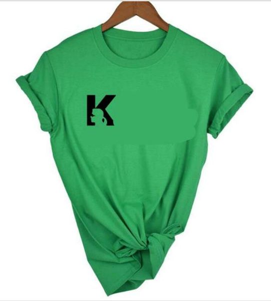 

k письмо дизайнер печатных женские футболки о-образным вырезом с коротким рукавом женские топы летние дамы rip повседневные тройники, White