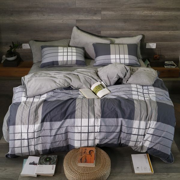 

autumn and winter stripes digital print bedding set quilt cover design bed set bohemian a mini van bedclothes 4pcs be1280