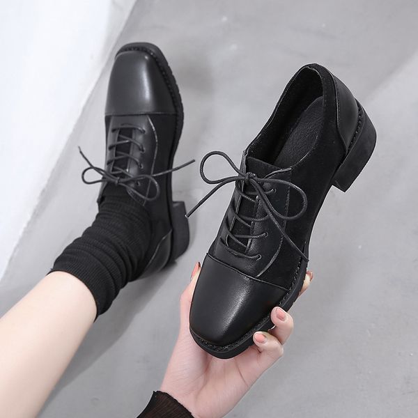 

shoes woman flats square toe oxfords women's british style modis casual female sneakers dress black summer leather preppy 2020