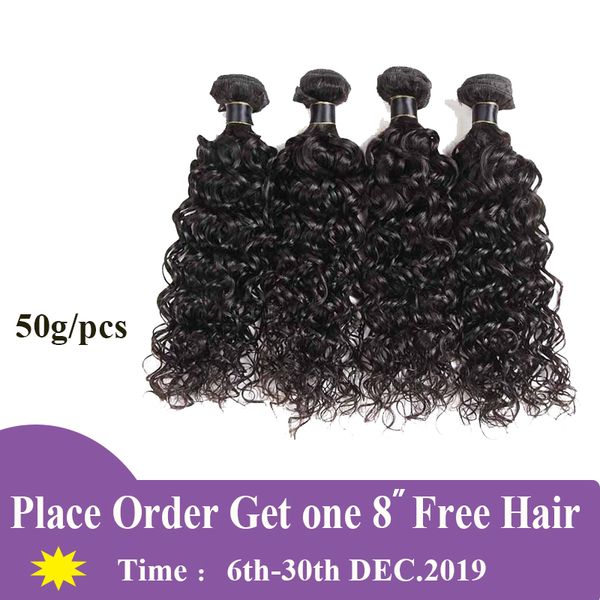

brazilian malaysian hair weave bundles water wave human hair 3 4 5 6 bundles natural color remy hair extension water wave 50g/pcs, Black