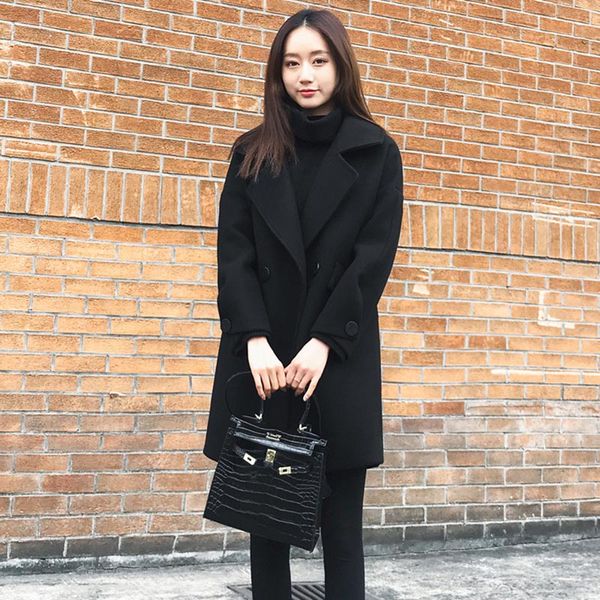

2019 new ladies fashion coat winter jacket women outerwear long jacket female padded parka women's overcoat cxz, Black
