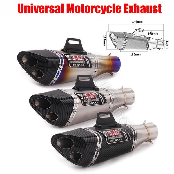 

51mm inlet universal motorcycle yoshimura exhaust pipe escape modified muffler for ninja400 502c nk605 cbr250r gsxr250 r25 r3 r6