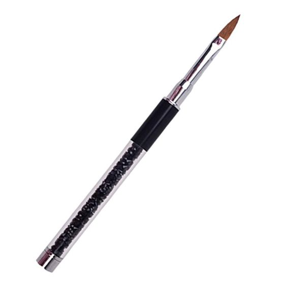 

1 пк новое прибытие постепенно разнообразное кристалл ногтей кисть nail pen с cap металла акриловые ручки салона кисть, Silver