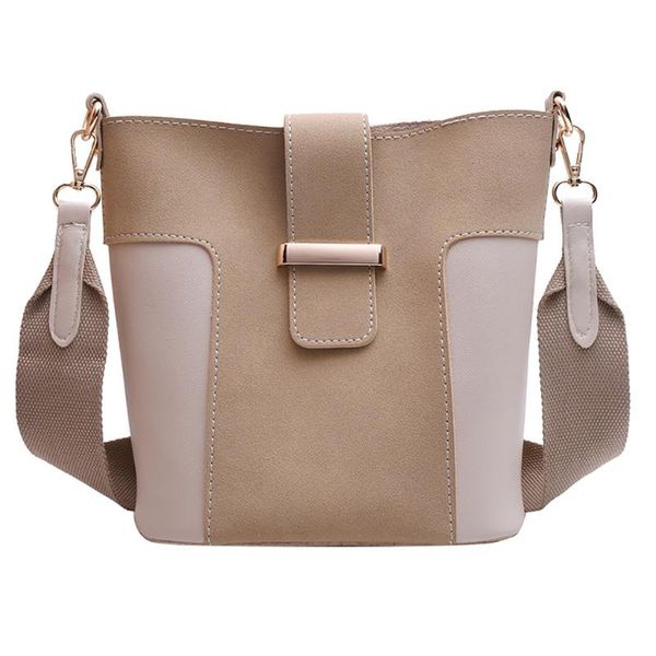 

women's fashion 2019 vintage leather bags handbags hasp rivet frosted fabric composite casual shoulder bucket bag bolsa feminina