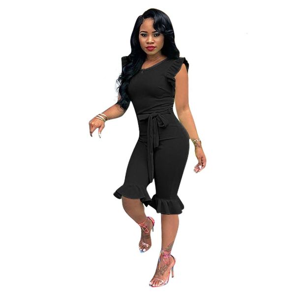 

summer new woman rompers nightclub solid color sleeveless women jumpsuit, Black;white