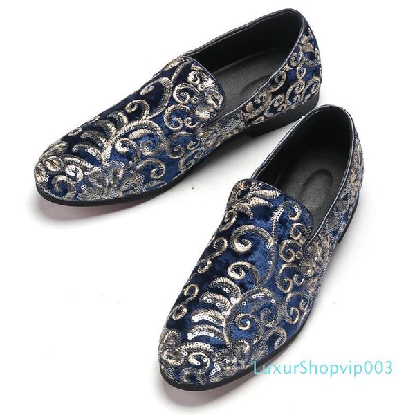 

plus size loafers glitter dress brand luxury social designer driving fashion mens shoes casual c21 02, Black