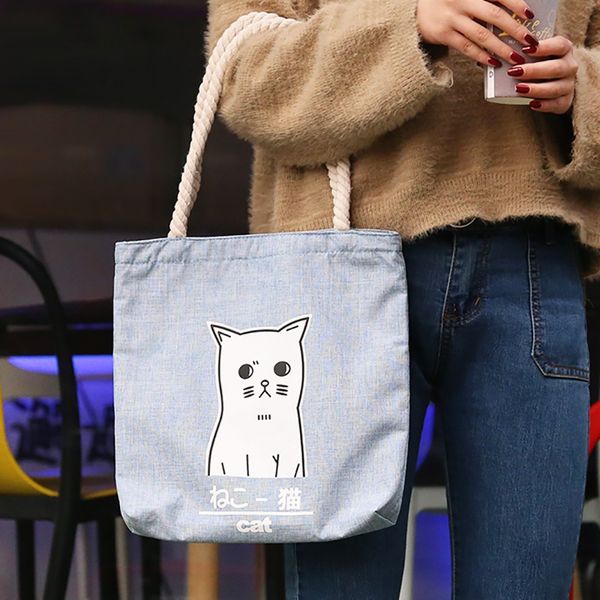 

women canvas handbags chic print phone pocket reusable shoulder bags large capacity durable shopping bags soft handle