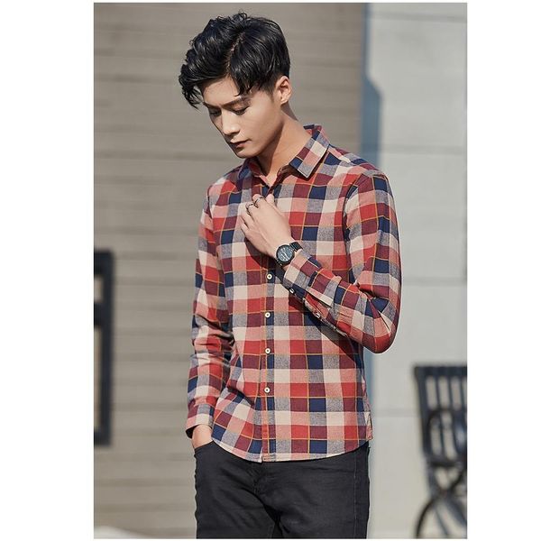 

men shirt wide plaid long sleeve casual fashion men shirt 2019 new winter warm compound fabric with fleece ing, White;black
