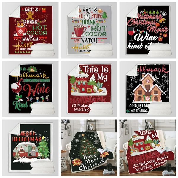 

xmas winter wearable hooded blanket warm decoration soft bed home throw sofa blankets for kids adults 150*200cm lxl970q