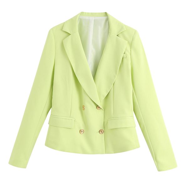 

elina casual solid notched blazers women fashion double breasted jackets women elegant long sleeve suits female ladies fm, White;black