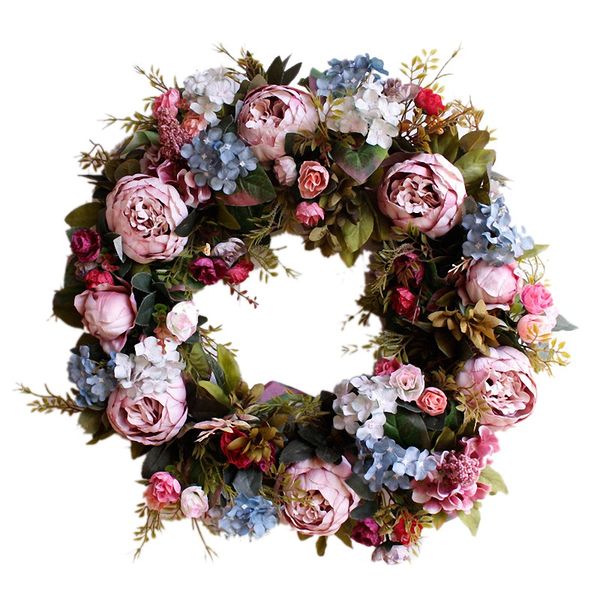 

lixf 53cm door wreath large garland artificial flower wreath wall hanging door decoration home decoration farmhouse decor
