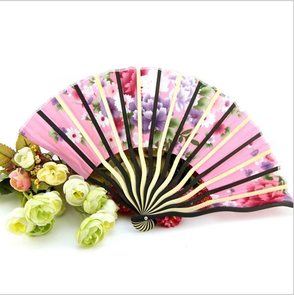 

plum blossom flower print folding hand fans hollow out folding fans dance party pocket gifts wedding decor